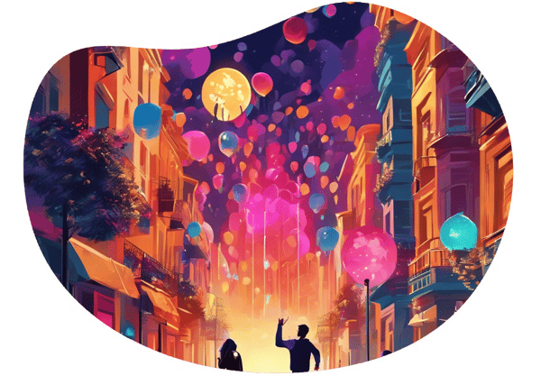 Holiday Magic Light Show date idea illustration