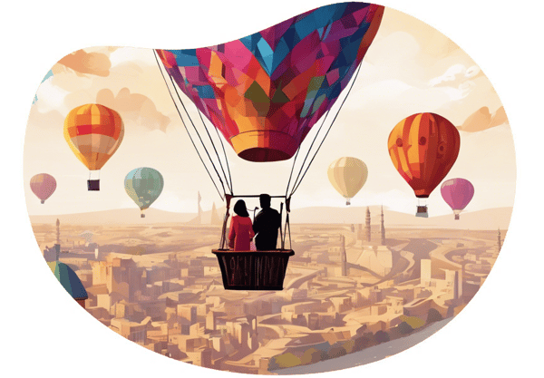 Hot Air Balloon Adventure in Baku date idea illustration