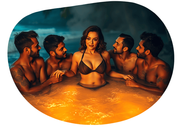Hot Tub Reunion with Former Students date idea illustration