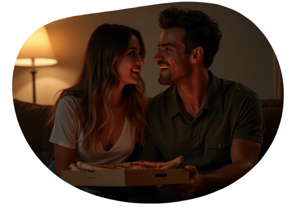 Hungry for More Than Pizza date idea illustration