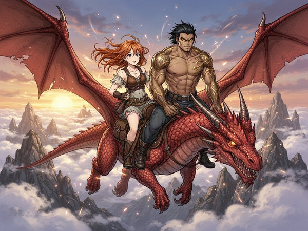 Flux 2 Turbo — Dragonrider at Dawn — Anime