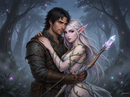 Fantasy Romance in the Whispering Grove — Digital Art — Flux 2 Turbo