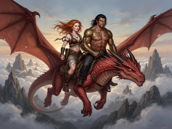 Flux 2 Turbo — Dragonrider at Dawn — Digital Art