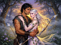 Flux 2 Turbo — Fantasy Romance in the Whispering Grove — Classic Romance