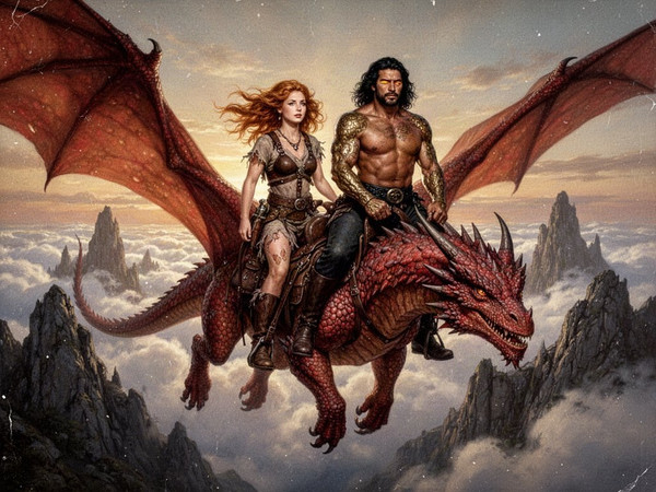 Flux 2 Turbo — Dragonrider at Dawn — Dark Fantasy