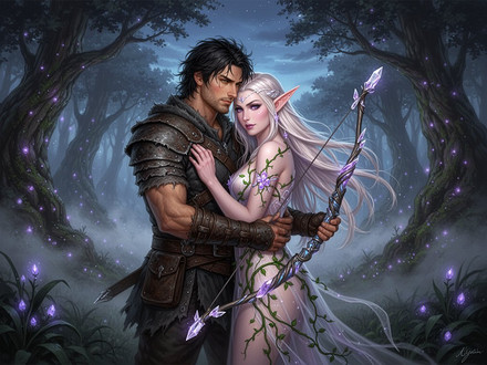 Fantasy Romance in the Whispering Grove — Epic Fantasy — Flux 2 Turbo