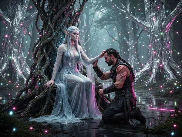 Flux 2 Turbo — The Elven Queen's Champion — Neo Noir