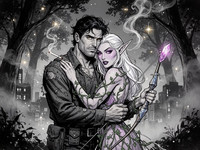 Flux 2 Turbo — Fantasy Romance in the Whispering Grove — Noir Comic
