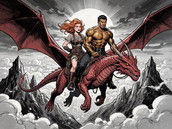 Flux 2 Turbo — Dragonrider at Dawn — Noir Comic