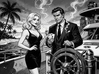 Flux 2 Turbo — Luxury Yacht Romance — Noir Comic