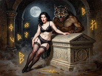 Flux 2 Turbo — Moonlit Horror-Erotica Blend — Oil Painting