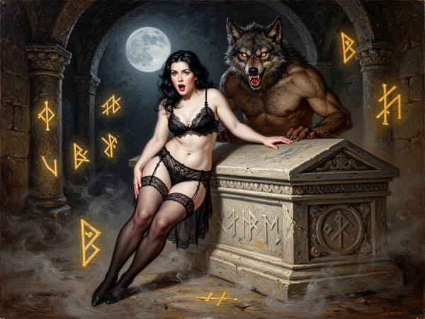 Flux 2 Turbo — Moonlit Horror-Erotica Blend — Oil Painting