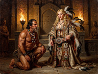 Flux 2 Turbo — Tribal Guardian's Desire — Oil Painting