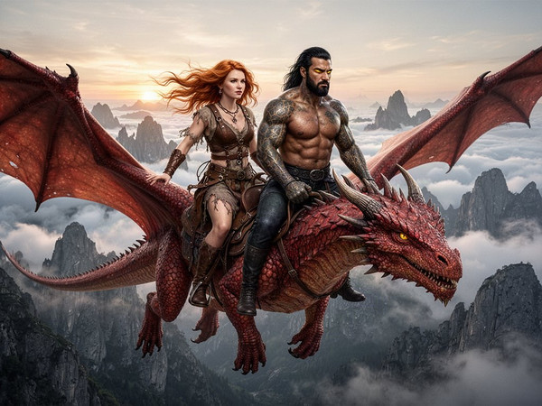 Flux 2 Turbo — Dragonrider at Dawn — Photorealistic