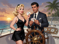 Flux 2 Turbo — Luxury Yacht Romance — Pin-Up