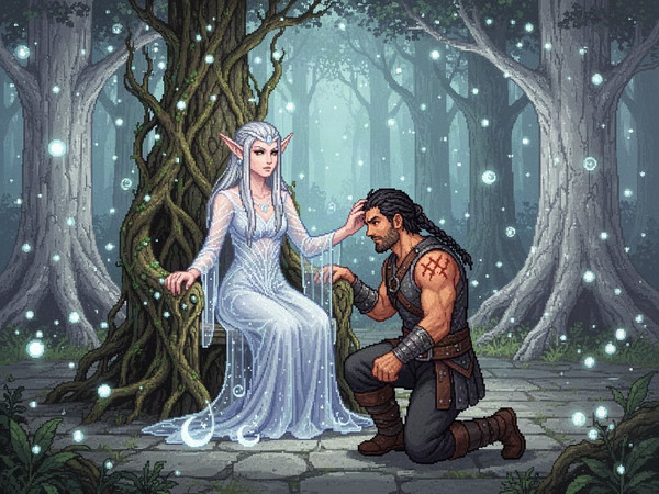 Flux 2 Turbo — The Elven Queen's Champion — Pixel Art