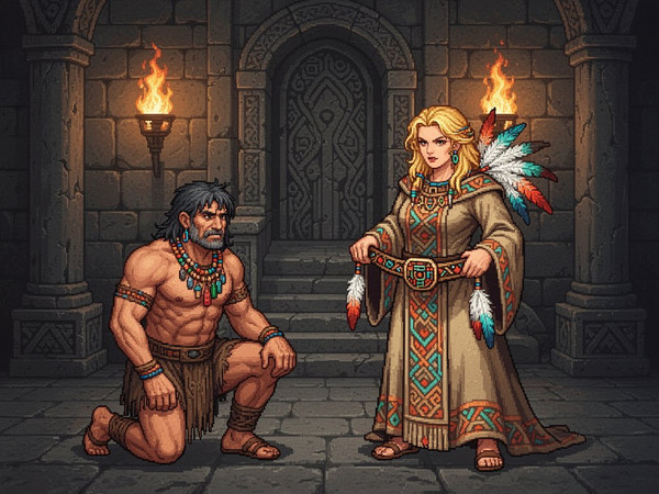 Flux 2 Turbo — Tribal Guardian's Desire — Pixel Art