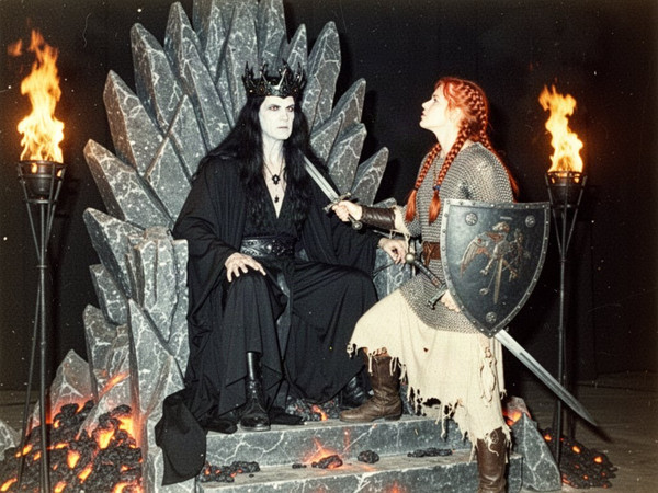 Flux 2 Turbo — The Shieldmaiden and the Dark Lord — Polaroid