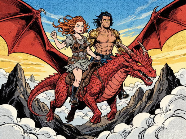 Flux 2 Turbo — Dragonrider at Dawn — Pop Art