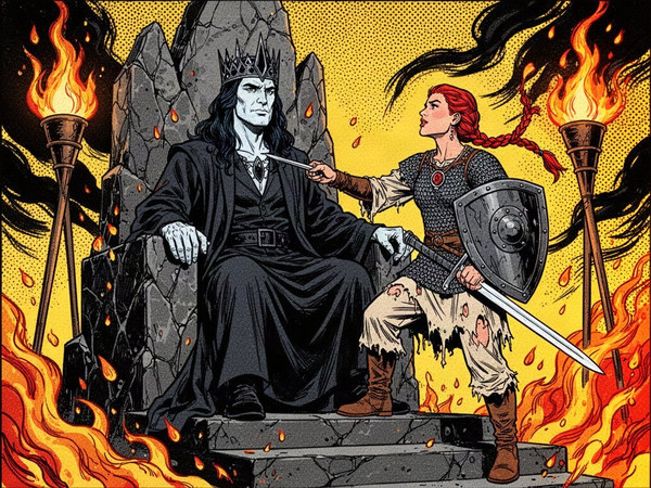 Flux 2 Turbo — The Shieldmaiden and the Dark Lord — Pop Art