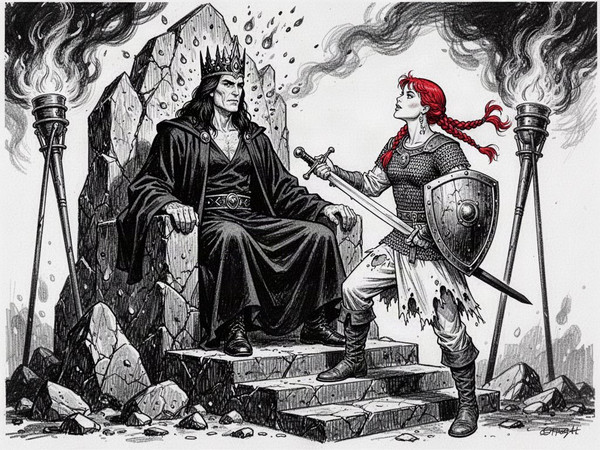 Flux 2 Turbo — The Shieldmaiden and the Dark Lord — Pulp Ink