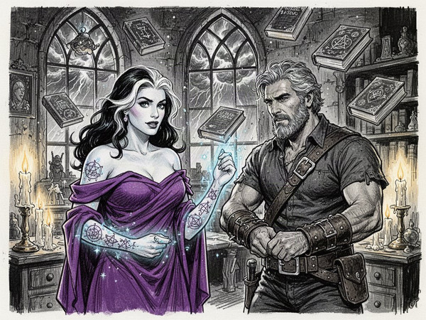 Flux 2 Turbo — A Night in the Sorceress's Tower — Pulp Ink