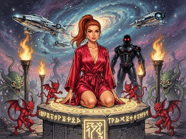 Flux 2 Turbo — Altar of Desire — Retro Sci-Fi