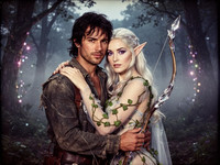 Flux 2 Turbo — Fantasy Romance in the Whispering Grove — Retro