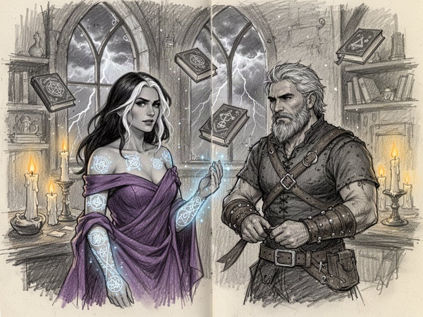 Flux 2 Turbo — A Night in the Sorceress's Tower — Sketch