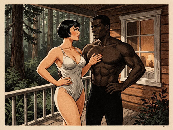 Flux 2 Turbo — Cabin in the Woods — Vintage Poster