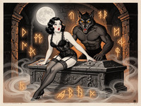 Flux 2 Turbo — Moonlit Horror-Erotica Blend — Vintage Poster