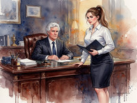 Flux 2 Turbo — Office Heat Classics — Watercolor