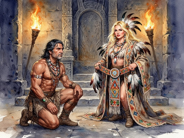 Flux 2 Turbo — Tribal Guardian's Desire — Watercolor