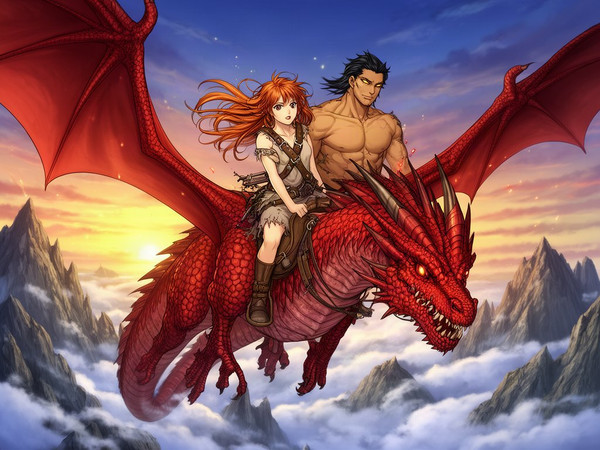 Flux 2 Dev — Dragonrider at Dawn — Anime