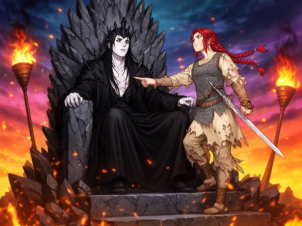 Flux 2 Dev — The Shieldmaiden and the Dark Lord — Anime