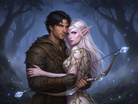Flux 2 Dev generated image for Fantasy Romance in the Whispering Grove - Digital Art