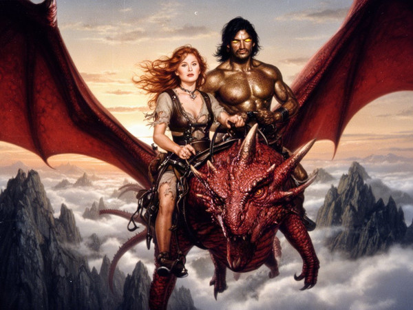 Flux 2 Dev — Dragonrider at Dawn — Dark Fantasy