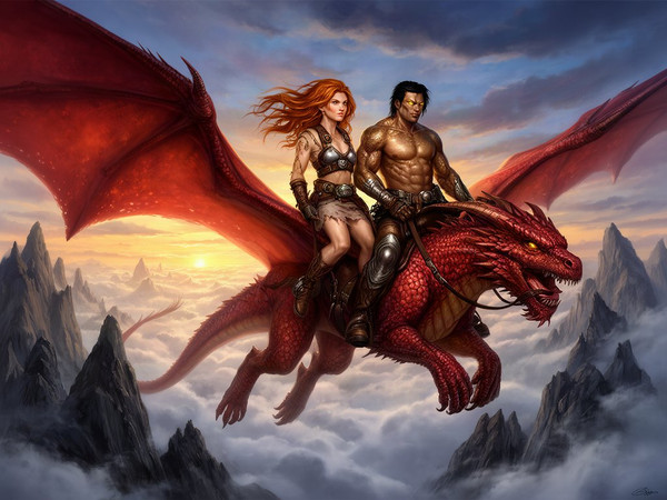 Flux 2 Dev — Dragonrider at Dawn — Epic Fantasy