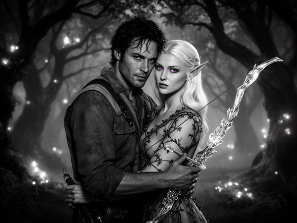 Flux 2 Dev — Fantasy Romance in the Whispering Grove — Film Noir