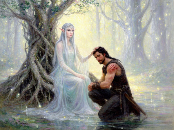 Flux 2 Dev — The Elven Queen's Champion — Impressionism