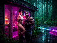 Flux 2 Dev generated image for Cabin in the Woods - Neo Noir