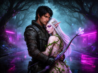 Flux 2 Dev generated image for Fantasy Romance in the Whispering Grove - Neo Noir