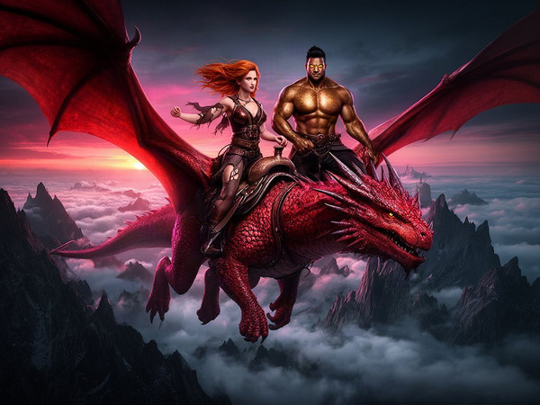Flux 2 Dev — Dragonrider at Dawn — Neo Noir