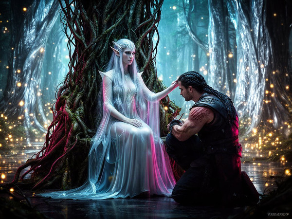 Flux 2 Dev — The Elven Queen's Champion — Neo Noir