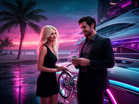 Flux 2 Dev generated image for Luxury Yacht Romance - Neo Noir