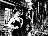 Flux 2 Dev generated image for Cabin in the Woods - Noir Comic