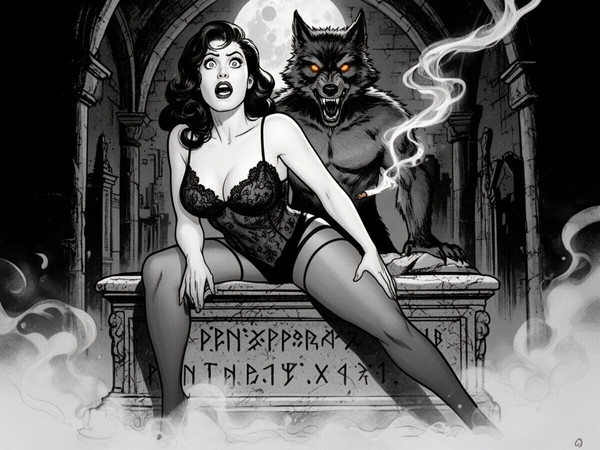 Flux 2 Dev — Moonlit Horror-Erotica Blend — Noir Comic