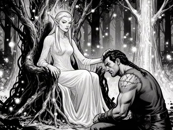 Flux 2 Dev — The Elven Queen's Champion — Noir Comic