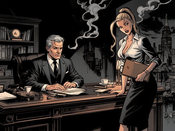 Flux 2 Dev — Office Heat Classics — Noir Comic