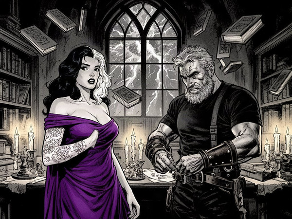 Flux 2 Dev — A Night in the Sorceress's Tower — Noir Comic